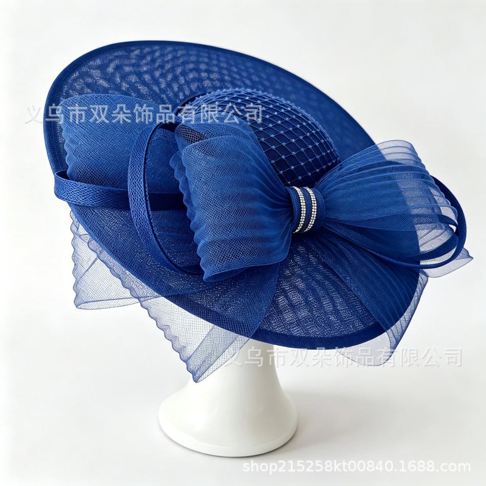 Hot-selling British Racing Festival hemp top hat mesh design stage performance retro dress headgear hat decoration