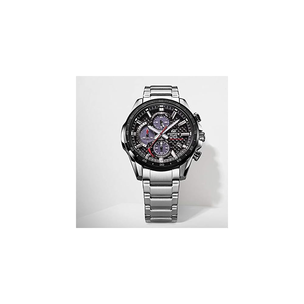 Casio Солнечные часы EDIFICE CHRONOGRAPH Casio Edifice Chronograph EQS-900DB-1A Мужские Аналоговые Водонепроницаемые Черно-Серебристые [Параллельный импорт]