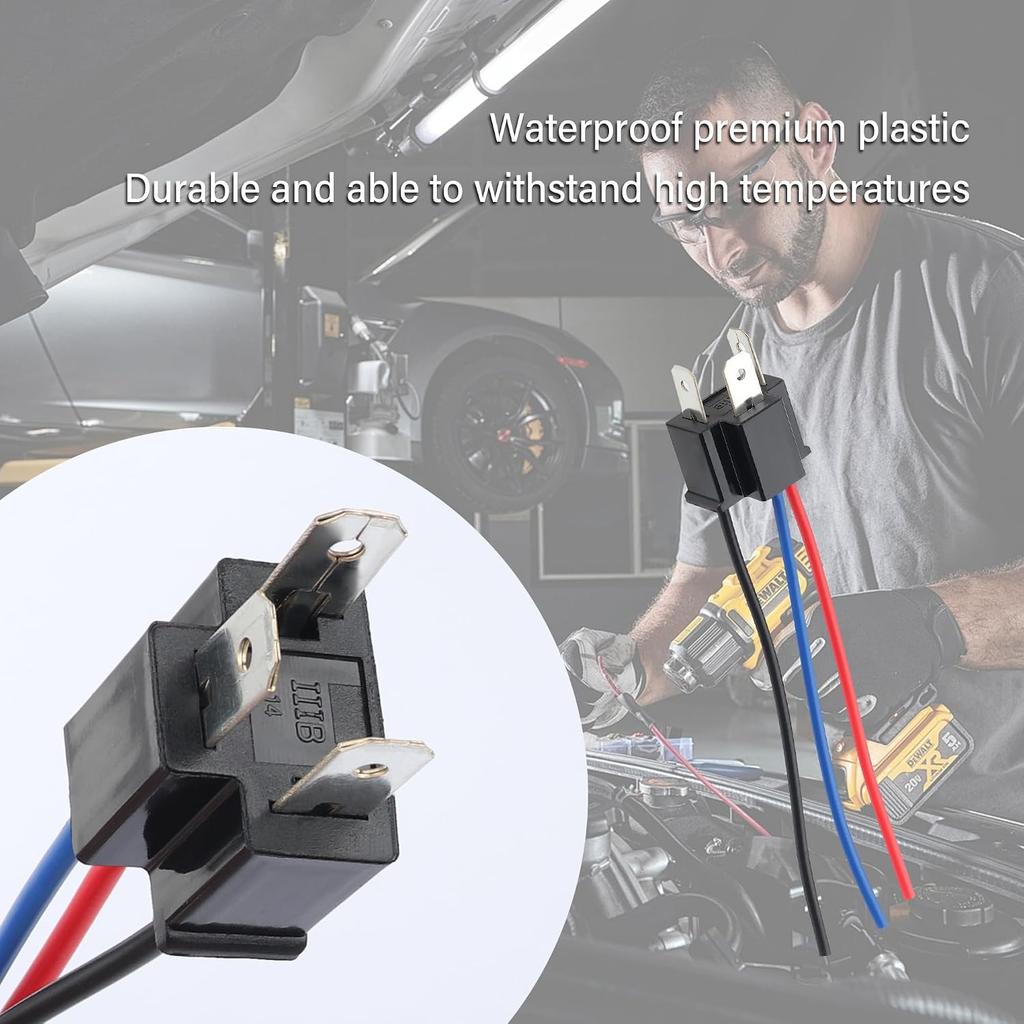 Stacool 2PCS H4 Headlight Connector with 3-Way Headlight Wiring Harness,Female Headlight Socket/Male Headlight Plug Replacement for Most Car Truck