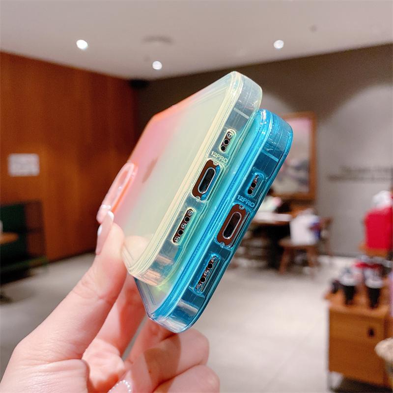 Противоударный прозрачный чехол для телефона с градиентом для Iphone 14 13 Pro Max 12 11 Pro Max Xr Xs X 14plus 13, прозрачный мягкий бампер, задняя крышка
