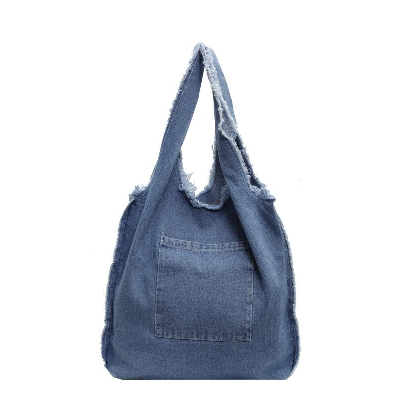 Сумка через плечо из денима, женская, повседневная, студенческая, рюкзак для поездок на работу, большая вместимость, ленивая женская сумка