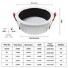 Dimmable LED Downlight Ceiling Lamp Anti Glare 3W 5W 7W 10W 12W 15W LED Spotlight Background Indoor Lighting AC220V 110V