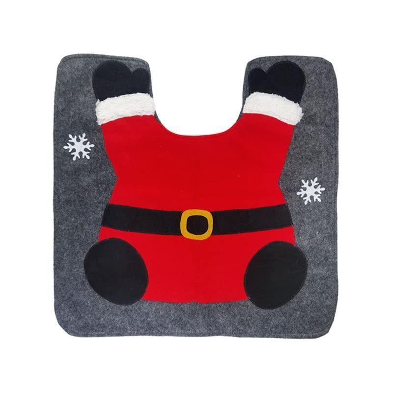 Christmas Santa Gnome Toilet Cover Set Festive Bathroom Decor Home Gift New Year Accessories