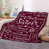 1pc To Sisters Gift Blanket, Lady's Gift, Sister Gift, Birthday Gift, Christmas Soft Cozy Purple Flannel Blanket