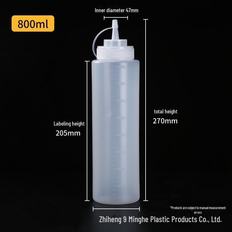 Бутылка для соуса PE Squeeze объемом 240 мл со шкалой для кетчупа и салата