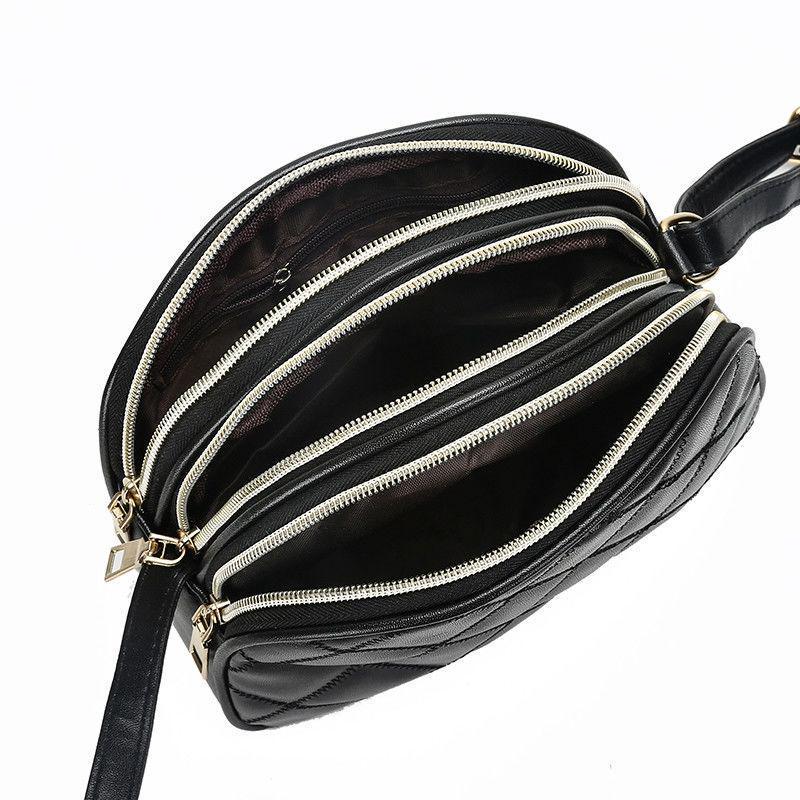 Yogodlns Fashion PU Leather Plaid Flap Bag Casual Messenger Crossbody Bag Solid Shoulder Bag