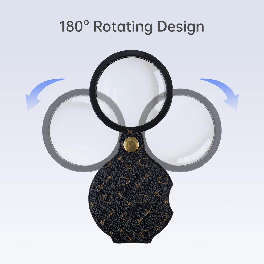 15X Складная карманная лупа из оптического стекла с футляром HD-линза для ремонта, чтения, хобби, профессиональная, портативная