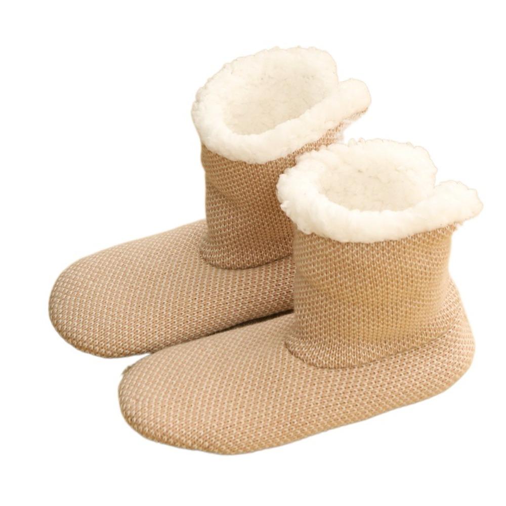 Мягкие флисовые носки-тапочки в полоску, зимние теплые носки, милые толстые термоноски для женщин