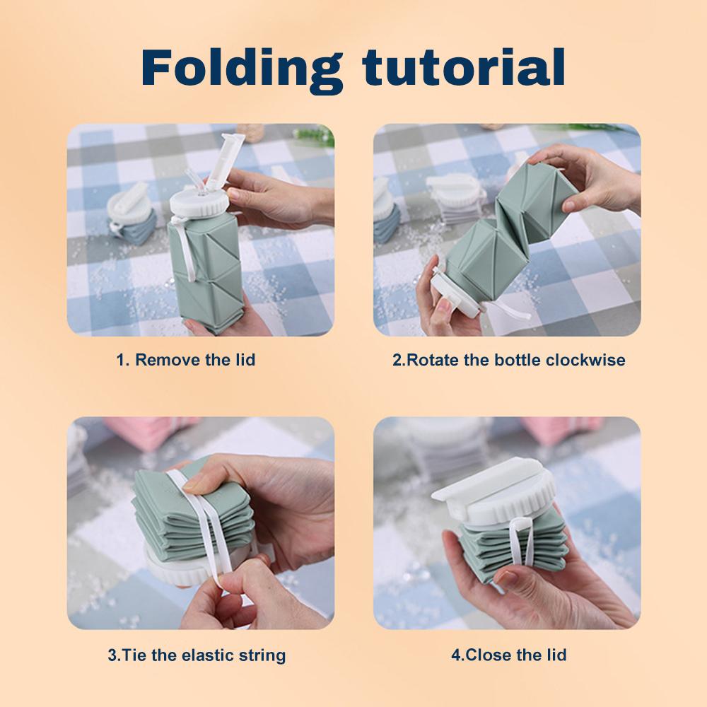 Collapsible Water Bottles Portable Silicone Travel Bottles Leakproof Reusable Water Cups for Gym