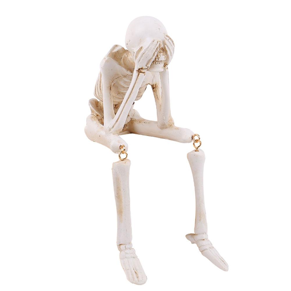 Реалистичные украшения в виде черепа Видеть Говорить Слышать Зло Скелетная фигурка Скелетная фигурка-полка Хэллоуин Готический домашний декор