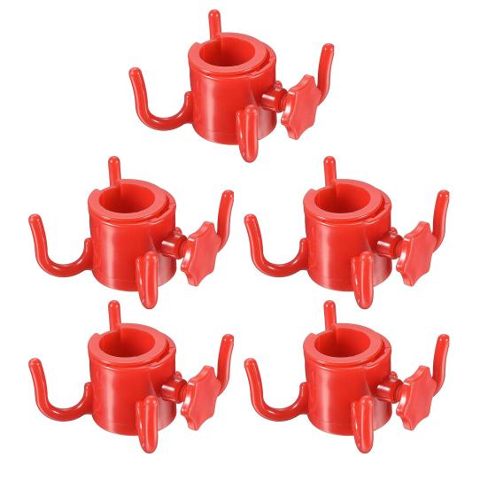 5Pcs Adjustable Beach Umbrella Hook 4-prongs Plastic Hanger for Towels Hats Sunglasses Bags Compact Beach Gear Organizer Hook for Poolside Camping