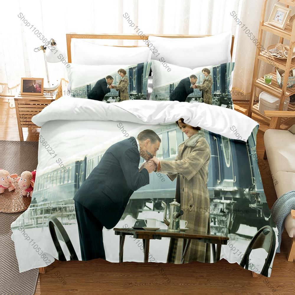 Ретро Европейский Поезд Детектив Графический Убийство в Восточном Экспрессе Комплект Постельного Белья Подростковая Комната Загадок Декор