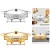 Complete Chafer Set with Water Pan Food Warmers with Glass Lid Round Chafing