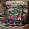 Birds Theme Throw Blanket Custom Name Text Personalized Blanket Soft Cozy Blanket for Home Sofa Bed