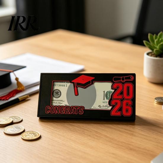 Wooden Graduation Box 2026 Money Holder Cash Gift Class of College Card Envelope for High School University Senior Graduates Durable Keepsake