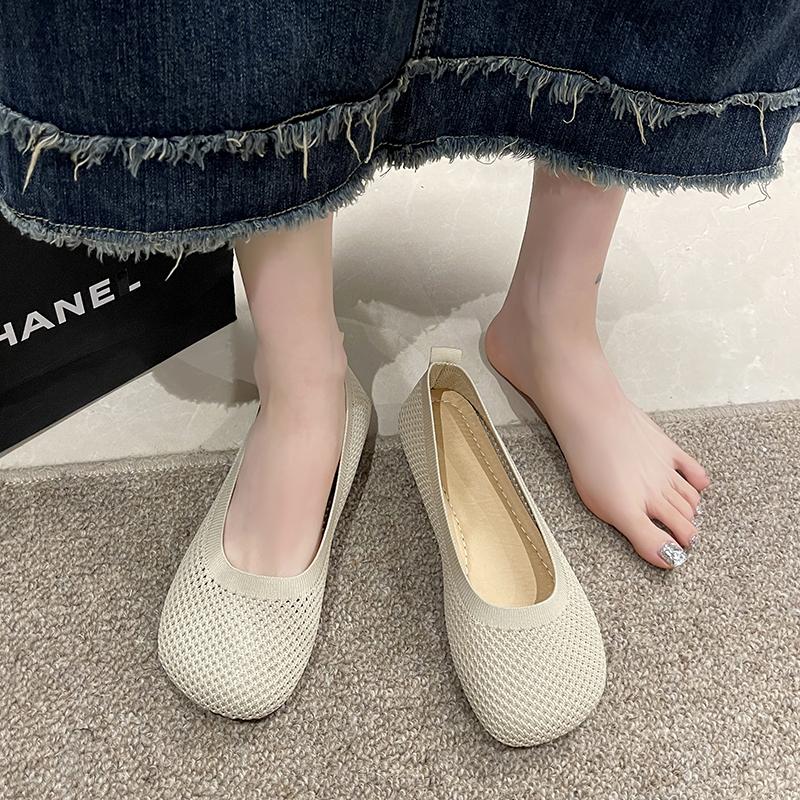 Размер 42, женские лоферы в полоску на плоской подошве, осенняя повседневная обувь, босоножки на плоской подошве с нескользящей подошвой, кроссовки с квадратным носком