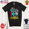 Custom Name Blasted Through 100 Days Of School Rocket Planet Space T-Shirt