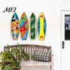 Tropical Beach Vibes Decor Hawaiian Surfboard Wall Art, Wooden Sign, Summer Aloha Theme Hanging Plaque for Living Room Kids Room, Coastal Ocean Themed