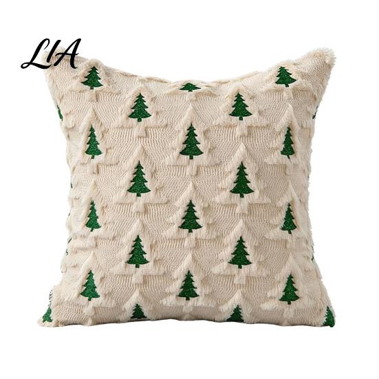 Seasonal Christmas Sofa Accent Pillows Pillow Cover with 3D Candy Cane Embroidery, Red Throw Festive Home Decor Slips Case for Couch Bed, Holiday