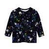 Детская футболка с рукавом 3/4, повседневная футболка с принтом, круглый вырез, блузка-пуловер