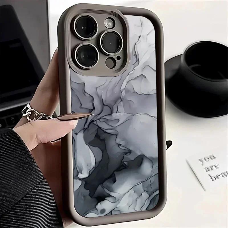 Чехол с мраморным узором для iPhone 15 Pro Чехол для iPhone 11 12 13 14 Pro Max Mini XR XS 7 8 Plus SE2 Матовый противоударный чехол
