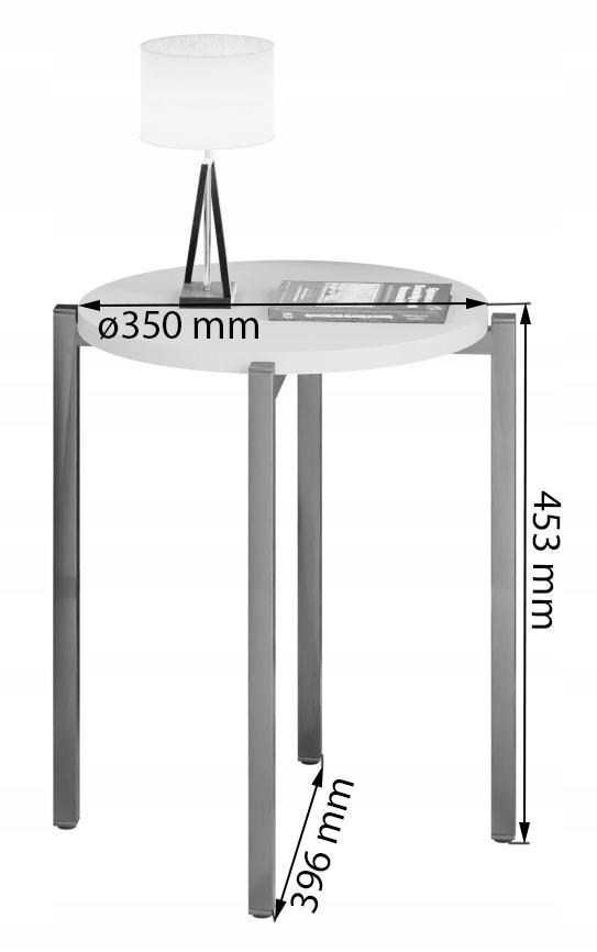 Stolik Nocny Okrągły Loft 35X35X46 Cm Metalowy Czarny