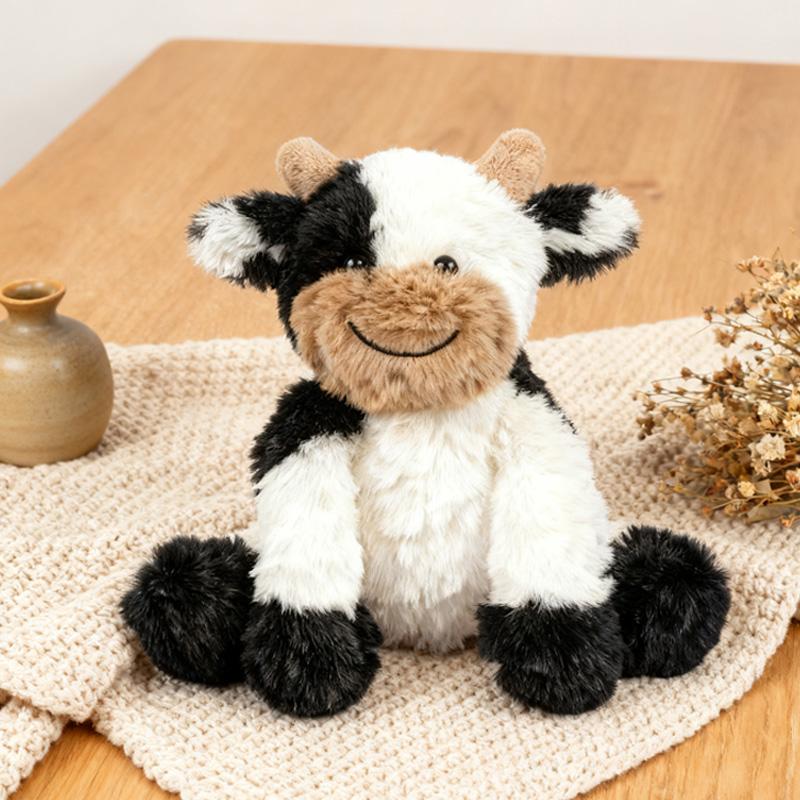 Sitting Cow Plush Toys Super Soft Skin-friendly Sleep Companion Doll Interesting Realistic Animal Doll Birthday Gifts For Friend