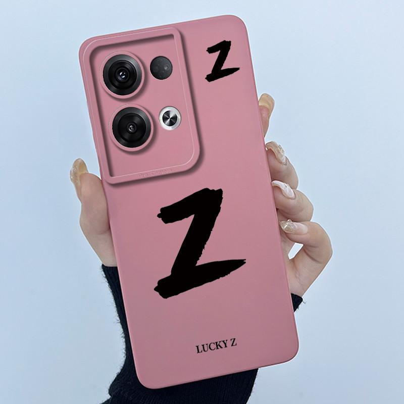 Для OPPO Reno 8 Pro 5G Reno8 Reno8 Pro Plus Ударопрочный Чехол для Телефона Счастливая Первая Буква Чехол Силиконовый Мягкий Матовый Задняя Крышка