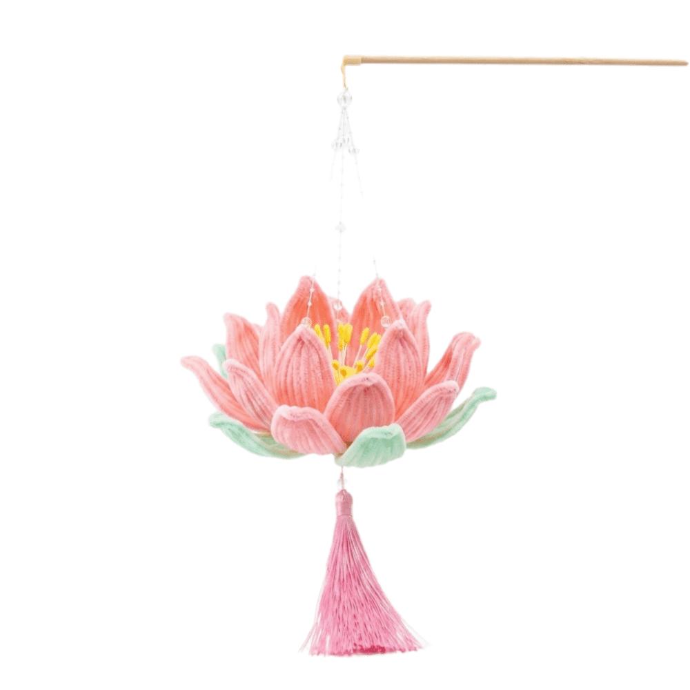 3D Twisted Stick Lotus Flower Lantern Luminous Handheld Lantern Traditional Decor