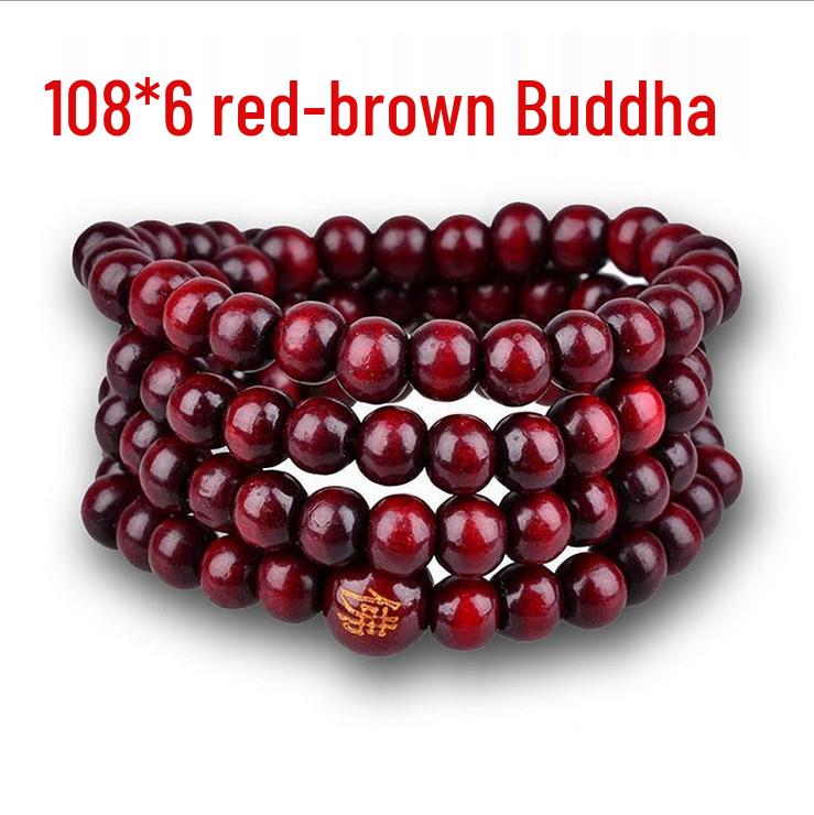 Браслет из 108 бусин сандалового дерева - Модный дизайн в три ряда для женщин