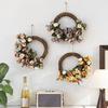Artificial Flower Rattan Wreath for Front Door Handmade Floral Twig Garland