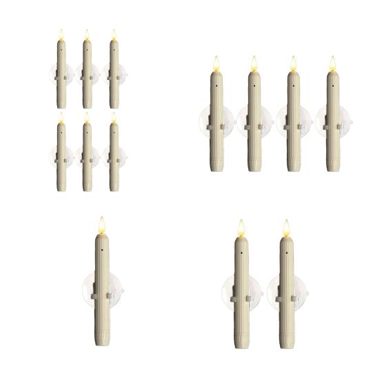 Беспламенные оконные свечи с датчиком от заката до рассвета, светодиодные конические свечи в виде римской колонны, на батарейках