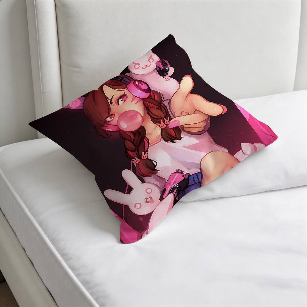Cute DDVA OOverwatch Square Pillow Cover Decorative Throw Pillow Case for Sofa Couch Bed Home Car Living Room Decoration