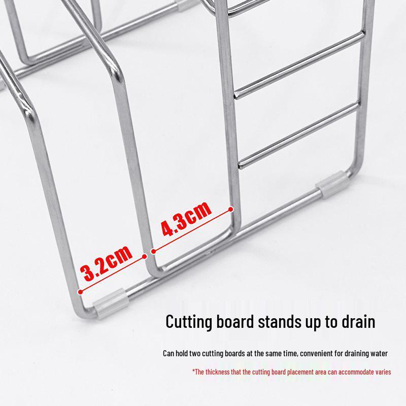 Держатель для ножей и палочек для еды из нержавеющей стали 304 для столешницы с интегрированным местом для хранения разделочных досок.