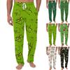 Men's Knitted Fashionable Printed Pocket Casual Pants Pajama Pants