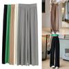 Women Spring Casual Thin Summer Elastic Waist Wide-leg Pants Ice Filament Permeability Women Stright Long Wide Leg Pants