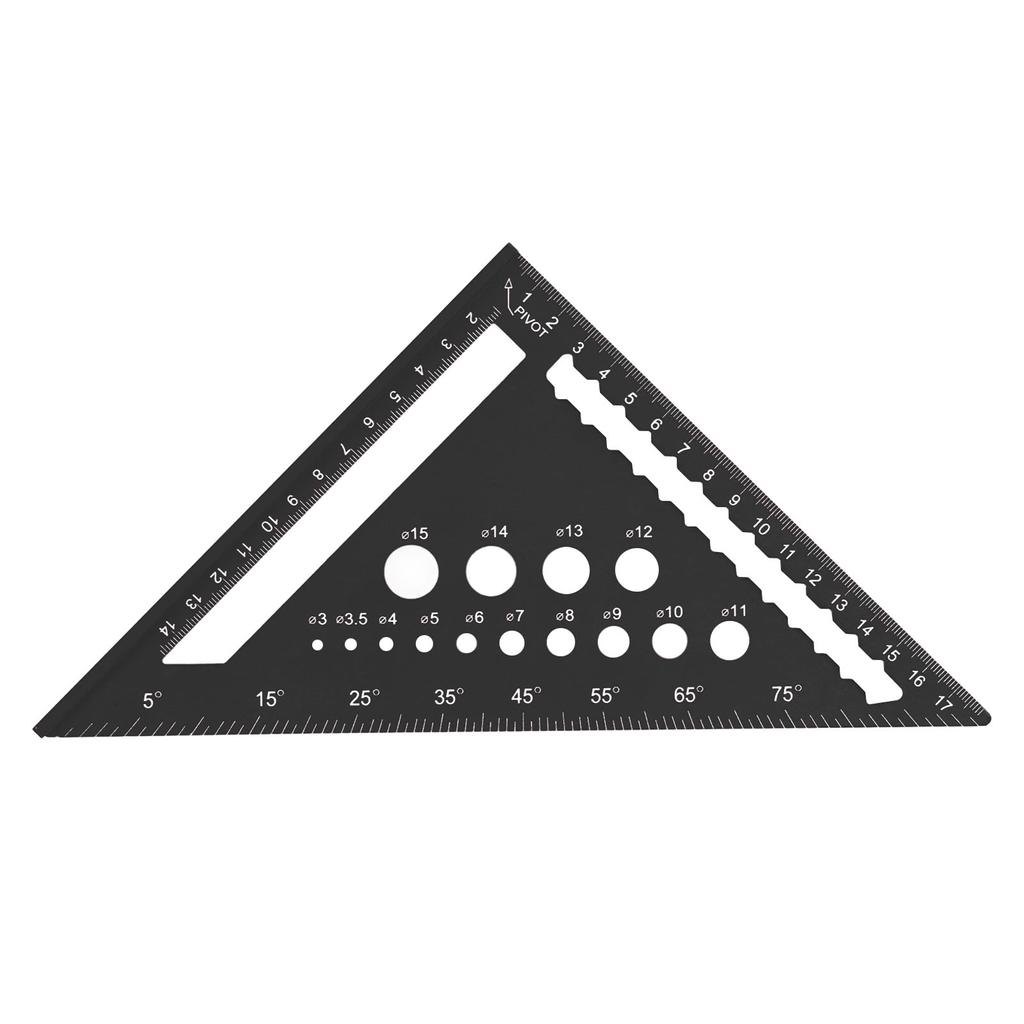 7-дюймовая треугольная линейка, метрический стропильный угольник, 90-градусная линейка, транспортир, алюминиевый сплав, деревообработка
