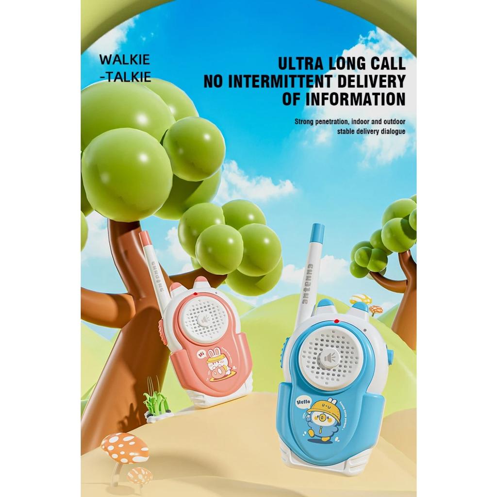 2PC Children's Walkie-talkies Wireless Cartoon Pagers Remote Intercom Outdoor Kids Toys Parent-child Interaction Education Game