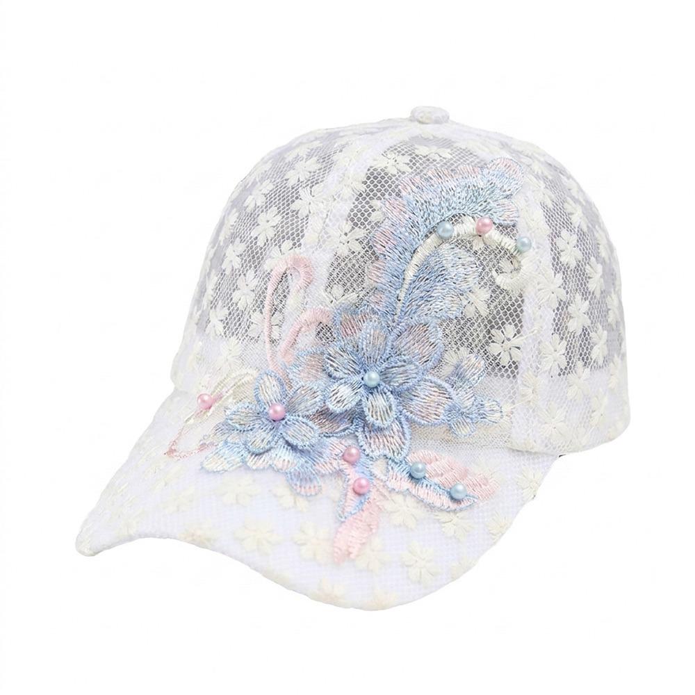 White Pink Hollow Out Baseball Cap Duck Tongue Breathable Baseball Cap Summer