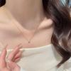 Посеребренная стерлинговым серебром 18 карат цепочка на ключицу для женщин с светло-голубым цирконом