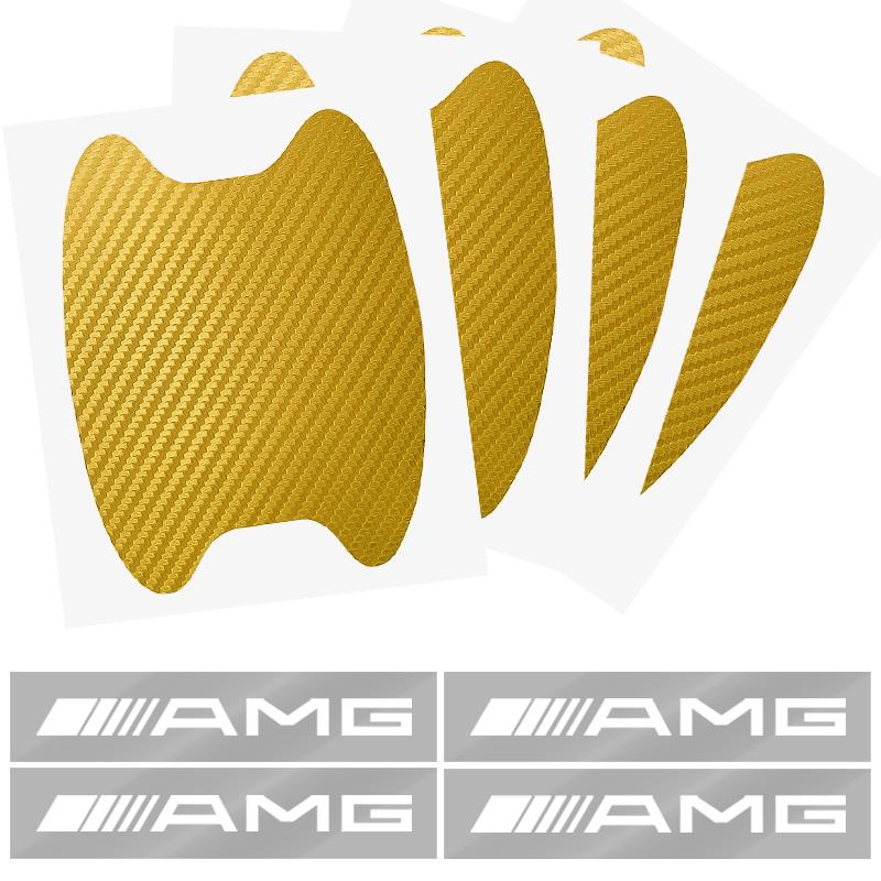 Наклейка на дверь автомобиля Углеродное волокно Царапины Защитная пленка для ручки автомобиля Для Mercedes Benz AMG GLE GLS GLC CLA GLB ML C500 C200 C300 W204 W206 W212 W203