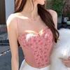 Sexy Girl Pure Desire Lace Camisole Vest Women's Summer Outdoor Wear Short Top with Chest Cushion Strapless Vest