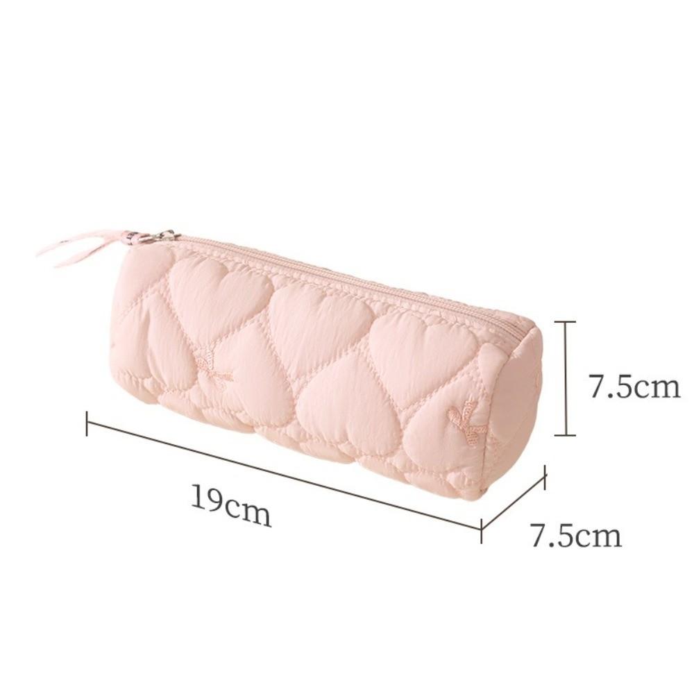 Large Capacity Pencil Case Love Bowknot Design Pencil Box New Makeup Brush Organizer  for Students
