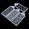 4PCS Zebra Leopard Pattern Fondant Stencils PVC Cookie Stencils Decorating Molds Home Baking