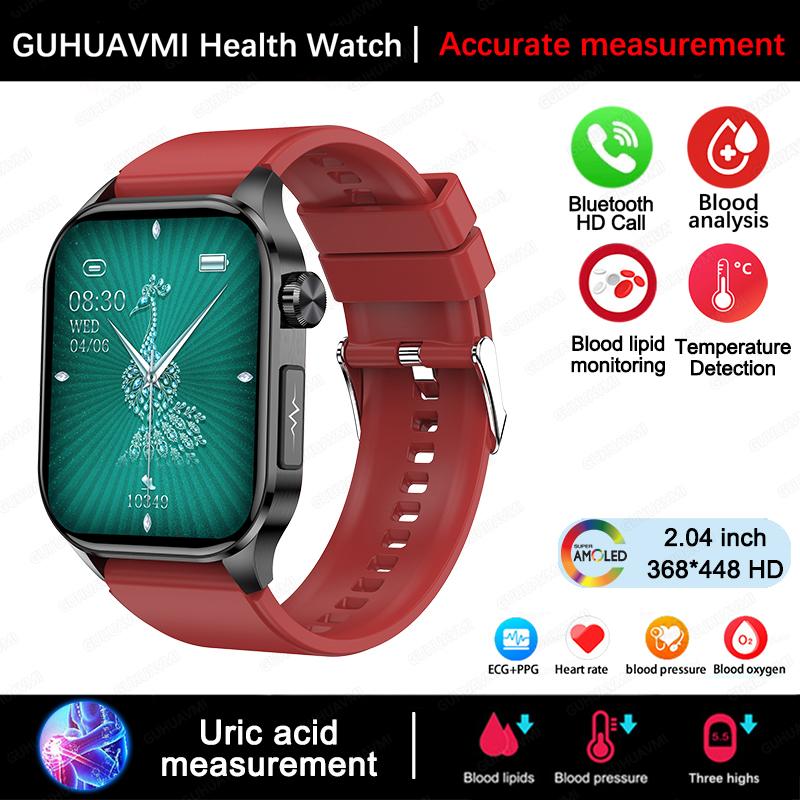 2025 Новые Смарт-часы для Управления Здоровьем Мужские ЭКГ+ФПГ Липиды Крови Мочевая Кислота Фитнес-Трекер Bluetooth Звонок Смарт-часы