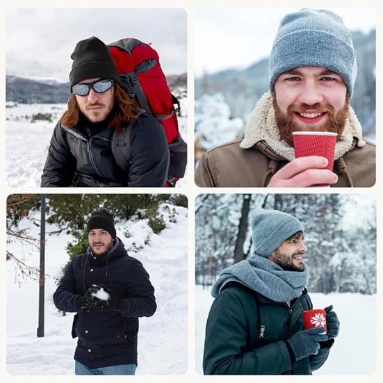 2 шт. Зимняя шапка унисекс, 2 цвета, без полей, однотонный купол, высокая эластичность, ветрозащитная, теплая, вязаная шапка, головной убор для путешествий на открытом воздухе