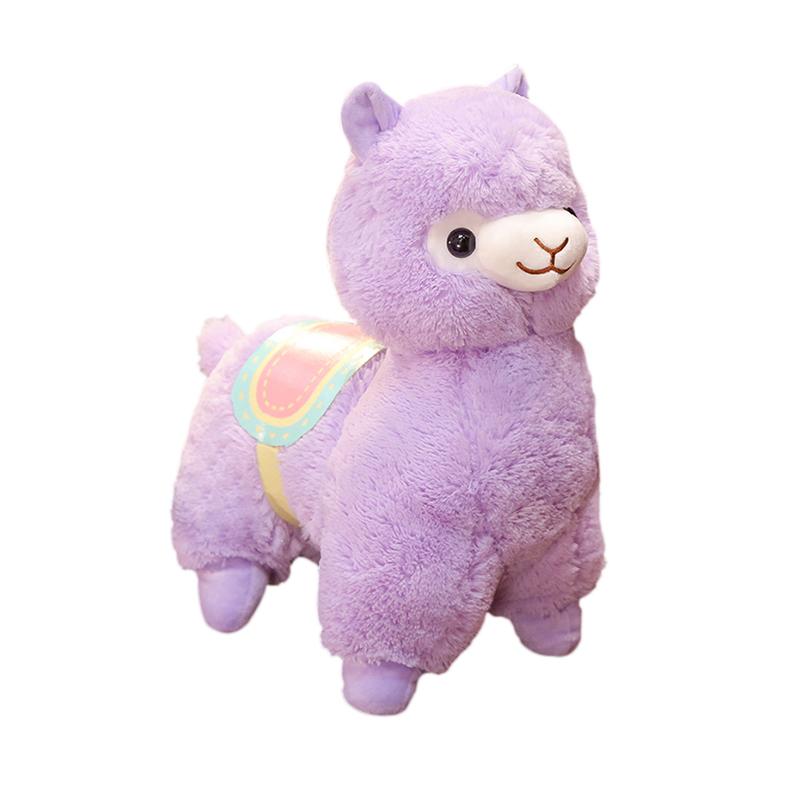3550Cm Stuffed Saddle Alpaca Doll Plush Toy Purple Pink White Sheep Fuzzy Standing Grassland Cartoon Animal Gift
