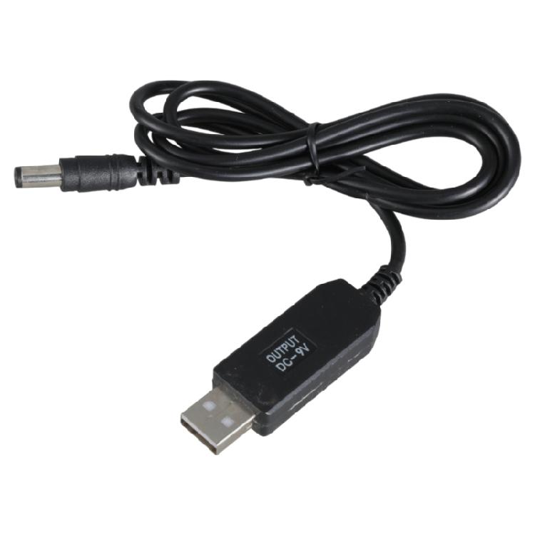 USB-преобразователь напряжения в DC5521 9V Кабель для светодиодных ламп и роутеров Штекеры 5.5x2.1 мм Кабель питания USB 100 см