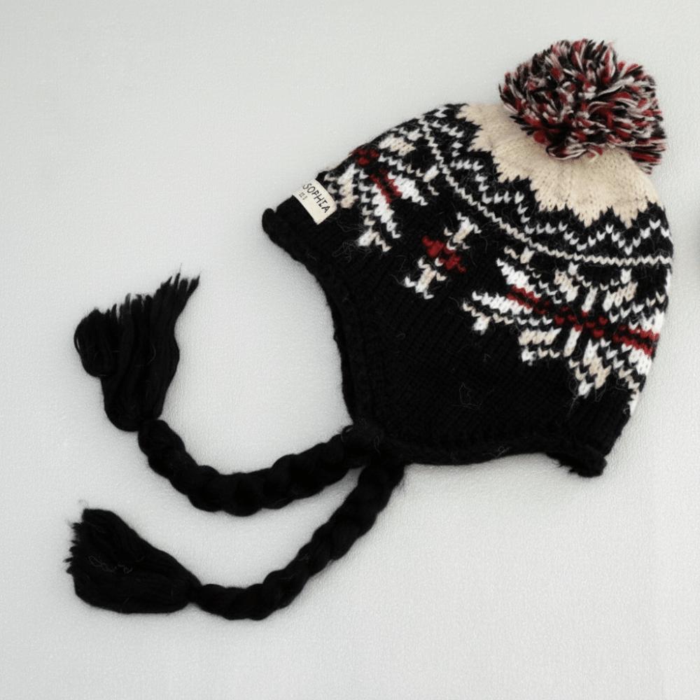 Вязаные шапки-бини жаккардовые женские шерстяные шапки милые шапки с защитой ушей осень-зима