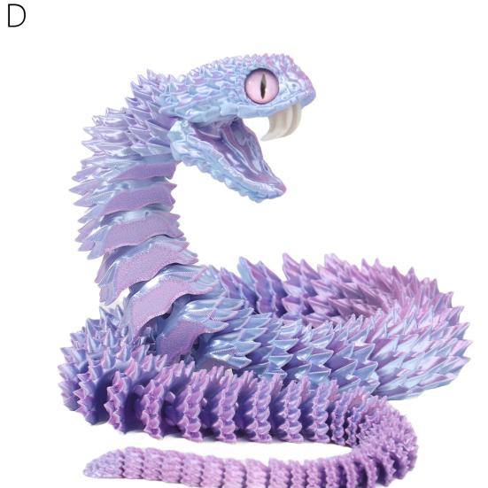 3D-печатная шарнирная змея, гибкая змея, украшение с зубами, игрушка для снятия стресса с домашнего питомца, декор для домашнего офиса